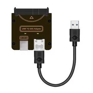 chenyang USB 3.0 to SAS Adapter for 2.5/3.5" SFF-8482 SAS Hard Disks to USB Converter Adapter Without Power Supply (Need Power Supply to Work)