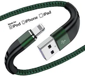 Essri for Phone Charger Cord 3FT 2Pack,USB to Lighting Cable 3 Feet, Nylon Braided Long Charging Cable 3 Foot Compatible with iPhone 14/13/12/11/X/XS/XR/16/Pad - Green
