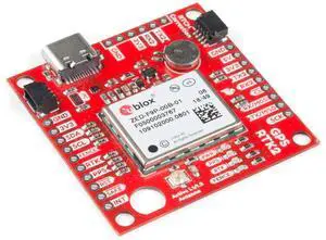 SparkFun GPS-RTK2 Board - ZED-F9P (Qwiic) High-Precision Breakout No Soldering Required Breadboardable Contains a Rechargeable Backup Battery Allowing a Warm-Start decreasing time-to-First-fix