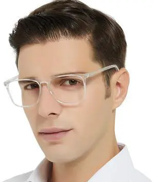 MARE AZZURO Large Blue Light Blocking Reading Glasses Men Computer Readers 0 1.0 1.25 1.5 1.75 2.0 2.25 2.5 2.75 3.0 3.5 4.0 5.0 6.0 (Transparent, 500)