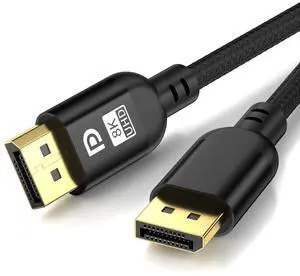 Diyanisly 8K Long DisplayPort Cable 30FT, Braided High-Speed DP 1.4 Cable, Support 32.4Gbps 8K@60Hz 4K@120Hz 2K@240Hz, High Refresh Rate Durable Flexible for HDR DSC, Gaming Monitor/Graphics Card etc