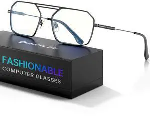 ANYLUV Blue Light Glasses Men Women, Eye Protection Glasses for Gaming, Metal Blue Light Blocking Computer Lens for Men