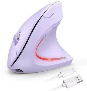 TECKNET Ergonomic Mouse Wireless, Rechargeable Mouse Wireless Silent for Carpal Tunnel Right Hand, 2.4GHz USB Vertical Mouse Wireless for Laptop, 5 Adjustable 4800 DPI, Computer, MacBook, Desktop