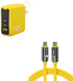 AOHI Magcube 140W USB C Charger PD3.1 3-Port GaN+ Laptop Wall Charger+USB 4 2.0 Cable 6.6FT with up to 120Gbps Bandwidth Boost Dual 8K/4K Display 240W PD 3.1 Fast Charging