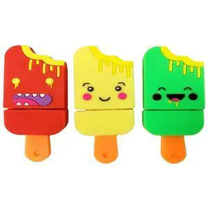 BorlterClamp USB Flash Drive Pack of 3 Pcs (32GB x 3), Cute Popsicle-Shaped USB Drive Thumb Drive Memory Stick for External Data Storage