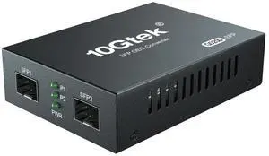 10GTEK 1.25G/2.5Gbps Two Ports SFP OEO Mode Converter, Optical-Electrical-Optical Wavelength/Fiber Mode/Fiber Count Converter, SFP Repeater (Without Transceiver)