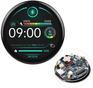 Waveshare ESP32-S3 1.46inch Round Display Development Board, 412×412, Supports Wi-Fi & BLT, Accelerometer and Gyroscope Sensor, Onboard Speaker and Microphone, with Protective Cover Glass