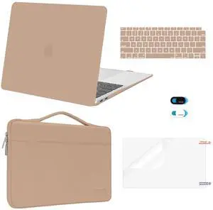 MOSISO Compatible with MacBook Air 13 inch Case M1 Chip 2021 2020 2019 2018 Release A2337 A2179 A1932 Retina Display, Plastic Hard Shell Case&Bag&Keyboard Skin&Webcam Cover&Screen Film, Bronze Brown