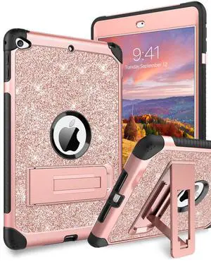 YINLAI Case for iPad mini 5, iPad mini 4 Case Glitter Bling Sparkly Kickstand Girl Women Kid Heavy Duty Shockproof Protective Tablet iPad mini 5th/4th Generation 2019/2015 Cover 7.9-Inch,Rose Gold