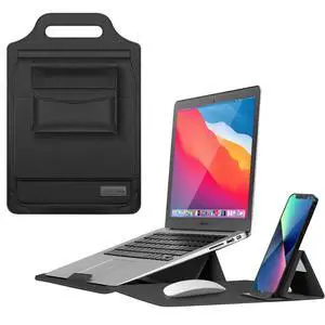 VEVOOD Laptop Cover for MacBook Air/MacBook Pro 13" Laptop Cover with Stand, Thin, Shockproof, Waterproof, Scratch Resistant, Laptop Cover for 13-14-15-15.6" Case (13-14 inches, Black)