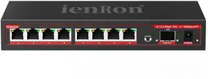 8 Port 2.5G PoE Switch with 10G SFP+ Uplink | 120W Budget ,IEEE802.3af | VLAN Support | Metal Housing | Plug & Play | Wall Mountable | for IP Cameras, VoIP, with Cable Cat5e,Cat 6 or Above