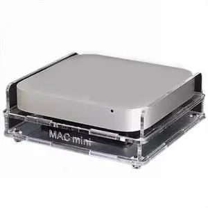 Mac mini Mount,Mini Cooling Fan Design,Super Strong Wind Modification Chassis,Equipped with a 5.5 Inches Silent Fan for Heat Sink,USB Power Supply(Transparent)