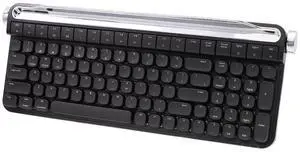 Retro Typewriter Mechanical Keyboard with Tablet Stand, 100 Keys LED Backlit, ABS+PBT Keycaps, Wired/Bluetooth, Blue Switch, Compatible with Windows/Mac/iOS/Android (Black)