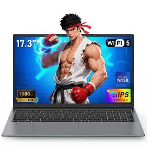 Gaming Laptop Computer, 17.3 Inch Lap Top PC Win 11 Pro 2025, N150 (Up to 3.6GHz), 16GB RAM 512GB SSD, Integrated Graphics (1GHz), 1920x1080 Display, 6000mAh Battery, WiFi 5 /BT4.2, Backlit Keyboard