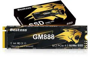 M.2 NVMe SSD 2TB 2280 PCle Gen4, Up to 7100MB/s, Internal Solid State Drive Storage Expansion for PS5/PC/Laptops, Dynamic SLC Cache, HMB, for Gamers, AI Developers, Video Editors, Pro Creators GM888