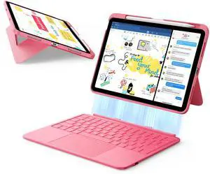 ESR iPad 11th (A16) 2025/10th Gen Flex Keyboard Case, Ultra-Light Magnetic Detachable Keyboard for iPad 10.9" with Writing/Viewing Modes, Larger Precision Trackpad, Pink