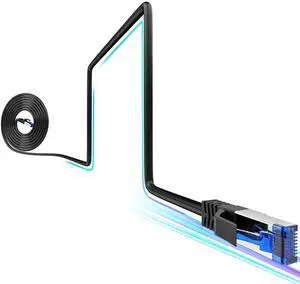 10Gsupxsel Cat8 Ethernet Cable 150 FT Indoor & Outdoor, Ethernet Cable High Speed 40Gbps 2000Mhz, Flexible Shielded Internet Cable, Cat 8 SSTP Network Cable for Home/Office/Gaming/POE, Black