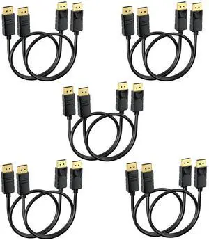 MOSIMLI DisplayPort Cable 3FT 10-Pack, Display Port to Display Port Cable, Gold-Plated, Supports 4K@60Hz, 2K@165Hz, Compatible for Monitor, Computer, Laptop, Graphics Card, Docking Station
