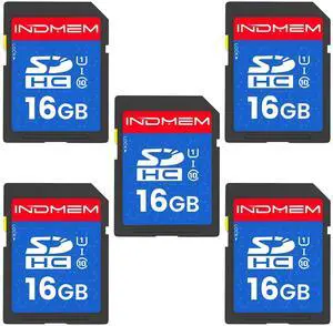 16GB SD Card, 5 Pack SDHC Memory Cards UHS-I U1 Class 10 High-Speed Full HD Video Compatible with Digital Point-and-Shoot Cameras, HD Camcorders, DSLR and PC, 16GB(5pc)