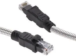 InstallerParts Stainless Steel Armored Cat.6A Patch Cable 24AWG 7.8mm Cable Diameter, Outdoor, Waterproof, UV Resistant, Enhanced Durability, 25 Ft, 1-Pack