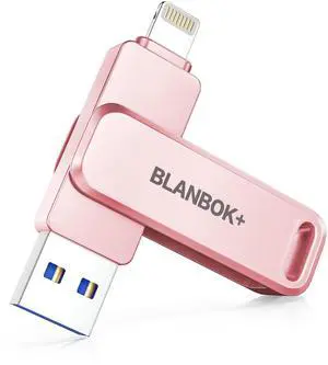 MFi Certified Flash Drive 256GB for iPhone USB Memory Stick Thumb Drives High Speed USB Stick,Photo Stick External Storage for iPhone/iPad/Android/PCPink