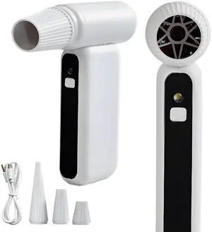TUMMASTER Super Power Air Duster 110000RPM Electric Air Duster, 3-Gear Adjustable Mini Blower with Fast Charging, Dust Blower for Computer, Keyboard, House, Outdoor and Car FS-01-WHite