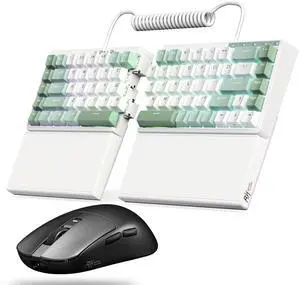 RK ROYAL KLUDGE RKS70 Ergonomic Split Mechanical Keyboard and RK M3 Wireless Gaming Mouse Combo, 75% RGB PC Gaming Keyboards, 47g Lightweight Computer Mouse with 42K DPI, 5 Programmable Buttons