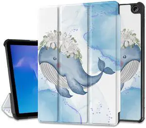 Yebiseven Case for Amazon Fire Max 11 2023(Only Compatible with 13th Generation Tablet), Shockproof Tablet Protective Cover with Trifold Stand & Auto Sleep/Wake, Flower Whale