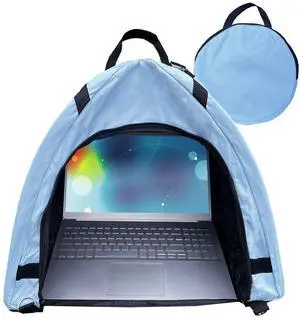 LAPTOP TENT, Universal PC Sun Shade and Privacy Foldable Water-Resistant Beach Bag for Working Outdoor, Heat & UV Reflective Fabric | Computer Privacy Hood & Glare Shield