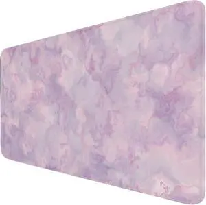 Large Extended Gaming Mouse Pad with Stitched Edges, (31.5X15.7In) Durable Non-Slip Natural Rubber Base, Waterproof Computer Keyboard Pad Mat for Esports Pros/Gamer/Desktop/Office/Home, Marble Purple