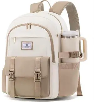 LOVEVOOK School Backpack for Girls Boys,Bookbag for Teen with Pouch Pocket for Large Capacity Cup, Waterproof School Bookbag, Preppy Backpack Travel Daypack with 15.6 inch Laptop Compartment