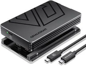 GRAUGEAR USB4 M.2 NVMe SSD Enclosure 40Gbps, Aluminum Alloy Tool-Free Case, USB4/Thunderbolt 4 Compatible, Supports PCIe Gen4 NVMe 2230-2280 SSD, Compact Portable External Storage (U4-40G01)