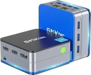 GMKtec Mini PC Intel N100(Turbo 3.4GHz) 12GB DDR5 512GB SSD Dual LAN, Desktop Mini Computer 4K Triple Display, WiFi6, BT5.2, Energy Efficient
