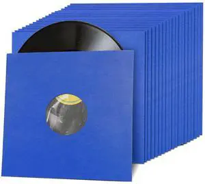 Facmogu 20PCS 12 Inch Blue Paper & Poly Lined Inner Sleeves for Vinyl Records, 120gsm Kraft Paper Vinyl Inner Sleeves, Anti Static Protective Record Covers Album Sleeves for LP Records 12" 33 RPM