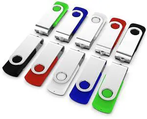 Bulk/Lot 10 Pack 128MB Metal Swivel USB Flash Drives Data Storage Pen - USB 2.0 U Disk