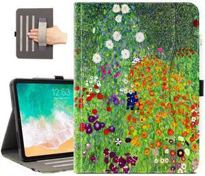 Vimorco for iPad Pro 13 Inch Case M4 2024, Flower for iPad Pro 13 Case for Girls Women, Pencil Holder/Hand Strap/Pocket, for iPad 13 Pro Cover Auto Wake/Sleep, Adjustable Stand, Flowers Garden Floral