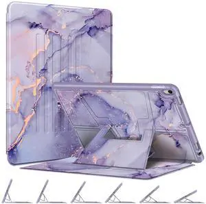 Fintie Magnetic Stand Case for iPad Air 10.5" (3rd Generation) 2019 / iPad Pro 10.5" 2017, Multi-Angle Viewing Rugged Soft TPU Back Cover with Pencil Holder, Auto Wake/Sleep (Lilac Marble)