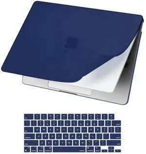 MOSISO Compatible with MacBook Air 13 inch Case 2025-2022 M4 A3240 M3 A3113 M2 A2681,Anti-Fingerprint Scratch Resistant PP Matte Soft Cover&Keyboard Cover for MacBook Air 13.6 inch Case, Midnight Blue