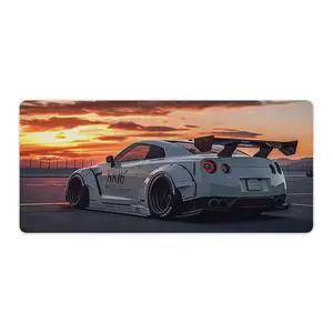 FeoYoed Large Mouse Pad JDM Car R35 Static Sport Sunset Desk Mat Computer Accessories Gaming Office Organizers Supplies Decor Essentials Keyboard Pads for Desk Rubber 40x90cm