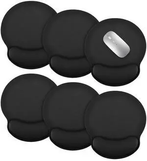 6 Pcs Ergonomic Mouse Pad with Wrist Rest Support, Comfortable Mousepad with Smooth Wrist Support Surface & Non-Slip PU Base, Comfortable Computer Mouse Pad for Computer, Laptop, Office & Home