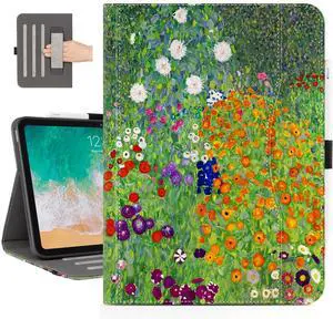 Vimorco for iPad 10th/ (A16) 11th Generation Case, Floral for iPad Case 11th/10th Generation with Pencil Holder/Hand Strap/Pocket, Adjustable Angle, for iPadCover 11th/10th Gen, Flower Garden