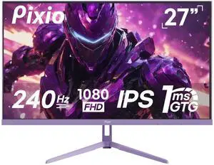 Pixio PX279 Wave Purple 27 inch 240Hz Refresh Rate FHD 1080p Resolution Fast IPS Panel 1ms GTG Resonse Time Gaming Monitor with Adaptive Sync