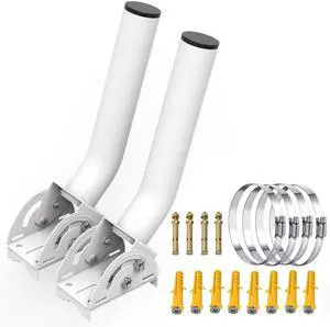 Universal Adjustable TV Antenna Mount 14" Inch Weather Proof J Pole, Wireless Bridge Bracket Mount for Outdoor Point to Point AP Access Point Client Bridge CPE, Antenna Mounting Pole, 2-Pack