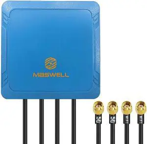 Maswell 4 Combo 5G 2X2 MIMO Plus WIFI7 2X2 MIMO 700-6000MHz Antenna Cellular 5G 4G LTE Screw and Adhesive Mount omnidirectional Bluetooth Wimax Zigbee Antenna SMA Male RP SMA Plug Not for Boosting