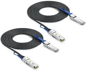 10Gtek 100G QSFP28 DAC Cable - 100GBASE-CR4 QSFP28 to QSFP28 Passive Direct Attach Copper Twinax Cable for Cisco QSFP-100G-CU2M, Ubiquiti, Arista, Supermicro and More, 2-Meter, 2-Pack