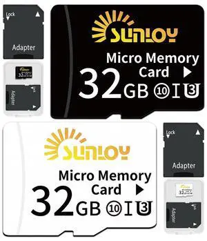 2 Pack 32GB Micro SD Card with SD Adapter, Up to 80MB/s, microSDHC UHS-I Flash Memory Card - C10, U3, V30, A1, Full HD, High Speed TF Card for Tablet, Drone, Phone, GoPro, Game Console