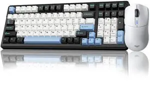 AULA Wireless Keyboard and Mouse Combo, F99 Mechanical Keyboards Hot Swappable Custom Keyboard+SC580 Wireless Gaming Mouse White