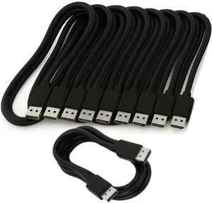 Sixdrop 10-Pack DisplayPort Cable 4K @60Hz, 6 FT Display Port DP to DP, High Speed 21.6Gbps, Audio Video Sync, Gold-Plated Connector (Lot of 10, Black) Sixdrop 10-Pack DisplayPort Cable 4K @60Hz, 6 FT Display Port DP to DP, High Speed 21.6Gbps, Audio Video Sync, Gold-Plated Connector (Lot of 10, Black)