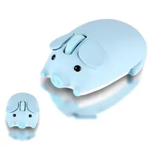 elec Space Cute Pig Design Wireless Mouse Dual Mode Bluetooth & USB Mouse, Silent Operation, Ergonomic, Perfect for Laptops & PCs, Ideal Gift for Animal Lovers and Family(Blue)