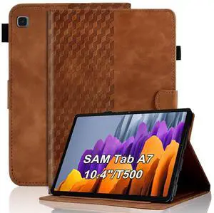 Varohix Case for Samsung Galaxy Tab A7 10.4-Inch 2020 (SM-T500/T505/T507) Magnetic PU Leather Folio Cover Card Holder Multi-Angle Galaxy Tab A7 10.4",Brown